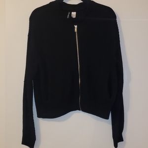 Black zip cardigan with pockets